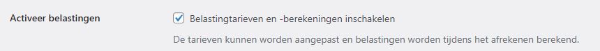 Wordpress belastingtarieven en -berekeningen inschakelen