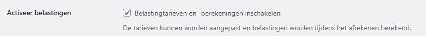 Wordpress belastingtarieven en -berekeningen inschakelen